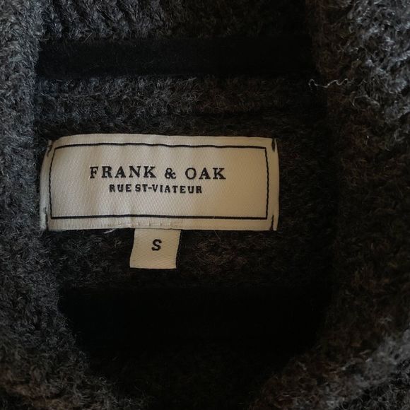 Frank & Oak Cardigan Zip Sweater Men's S Gray Wool Blend Pockets - Picture 5 of 6